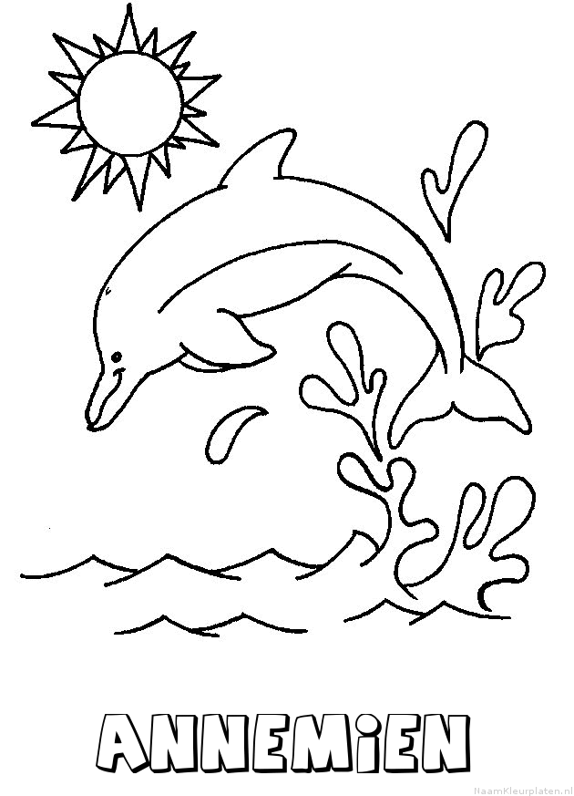 Annemien dolfijn kleurplaat