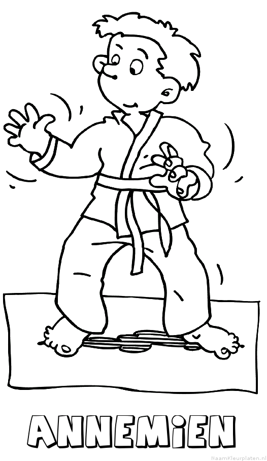 Annemien judo kleurplaat