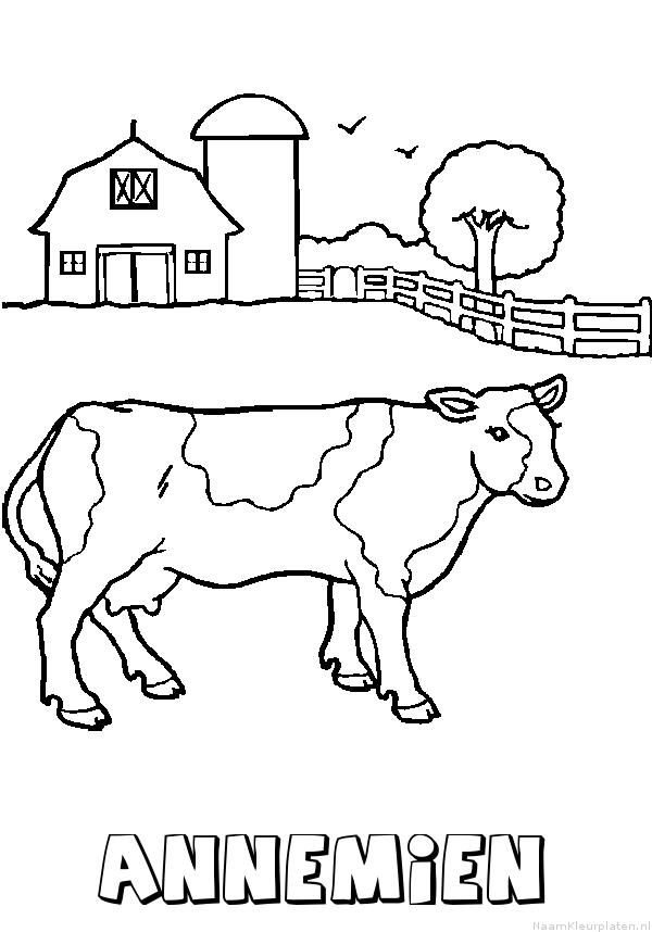 Annemien koe kleurplaat