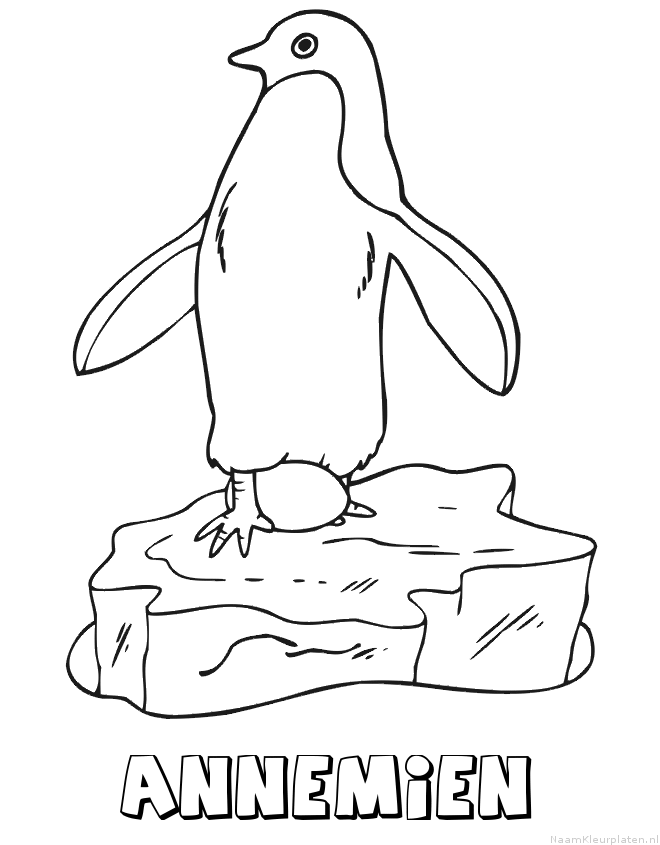 Annemien pinguin kleurplaat