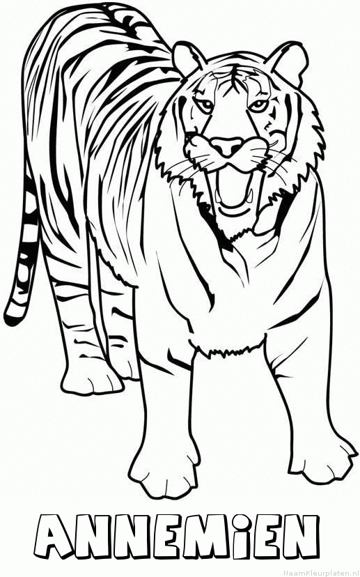 Annemien tijger 2 kleurplaat