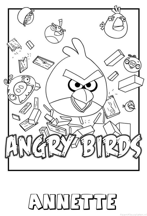 Annette angry birds kleurplaat