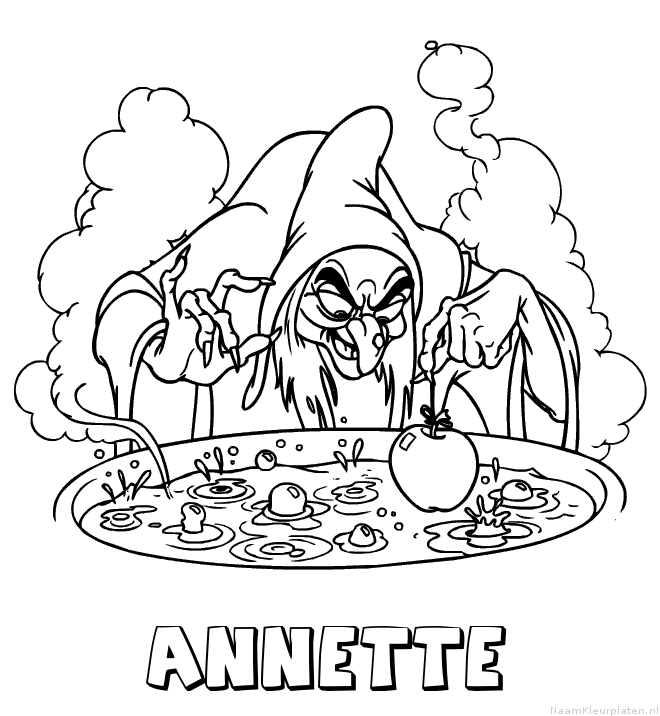Annette heks kleurplaat