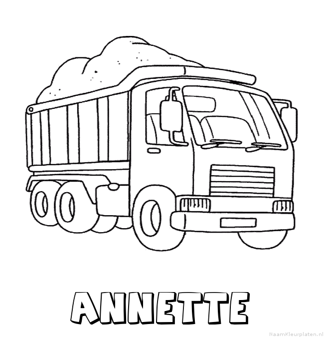 Annette vrachtwagen kleurplaat