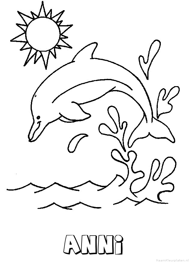 Anni dolfijn kleurplaat