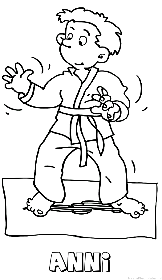 Anni judo kleurplaat