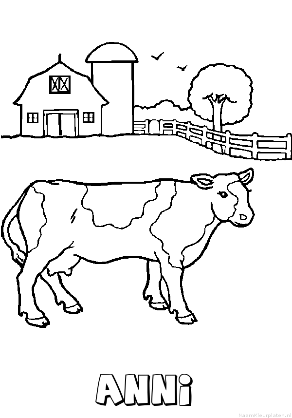 Anni koe kleurplaat