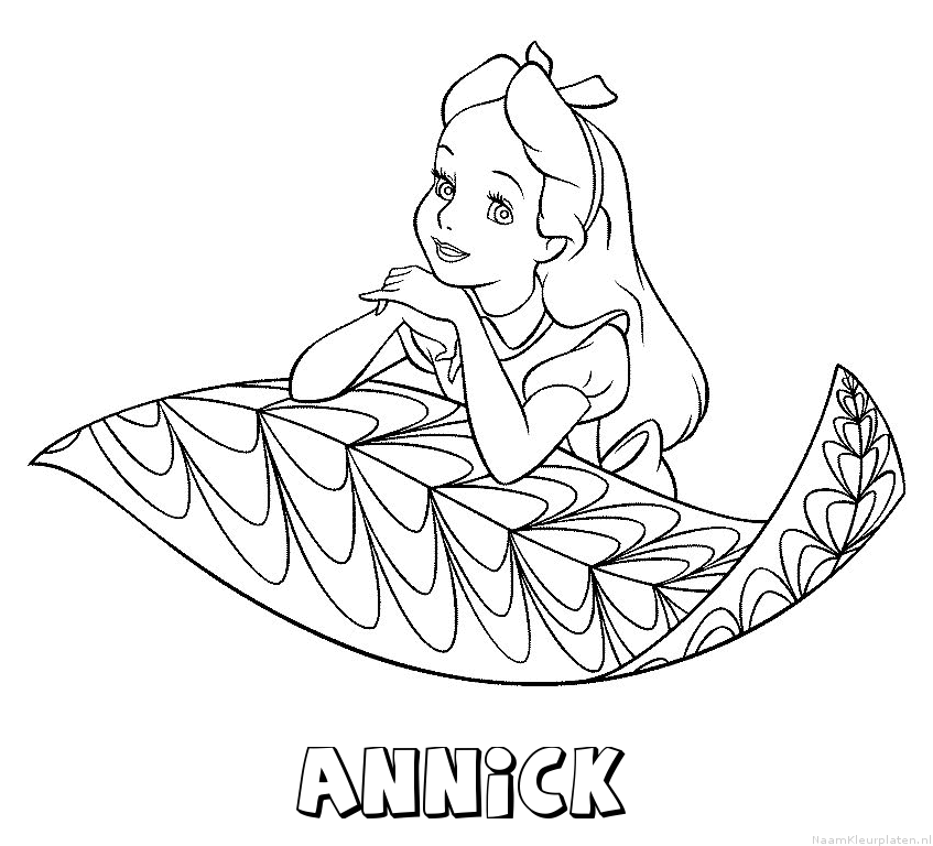 Annick alice in wonderland kleurplaat