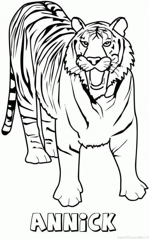 Annick tijger 2 kleurplaat