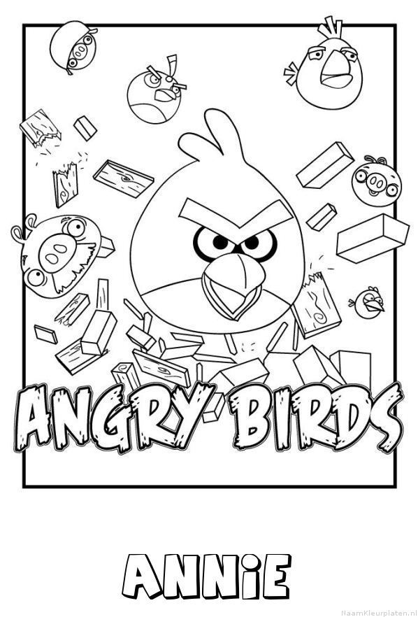 Annie angry birds kleurplaat
