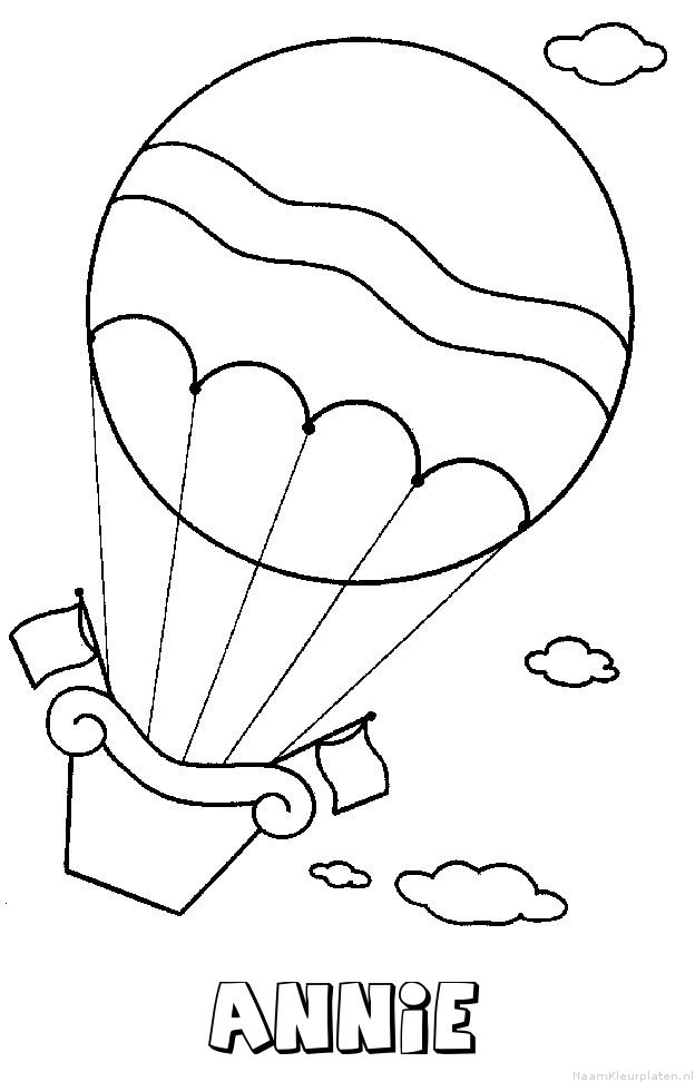 Annie luchtballon kleurplaat