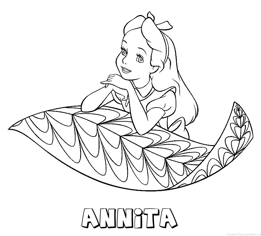 Annita alice in wonderland kleurplaat