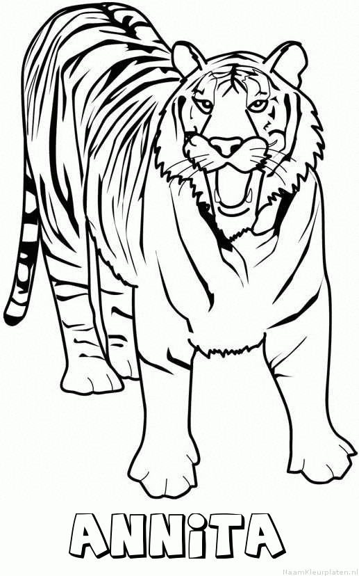 Annita tijger 2 kleurplaat