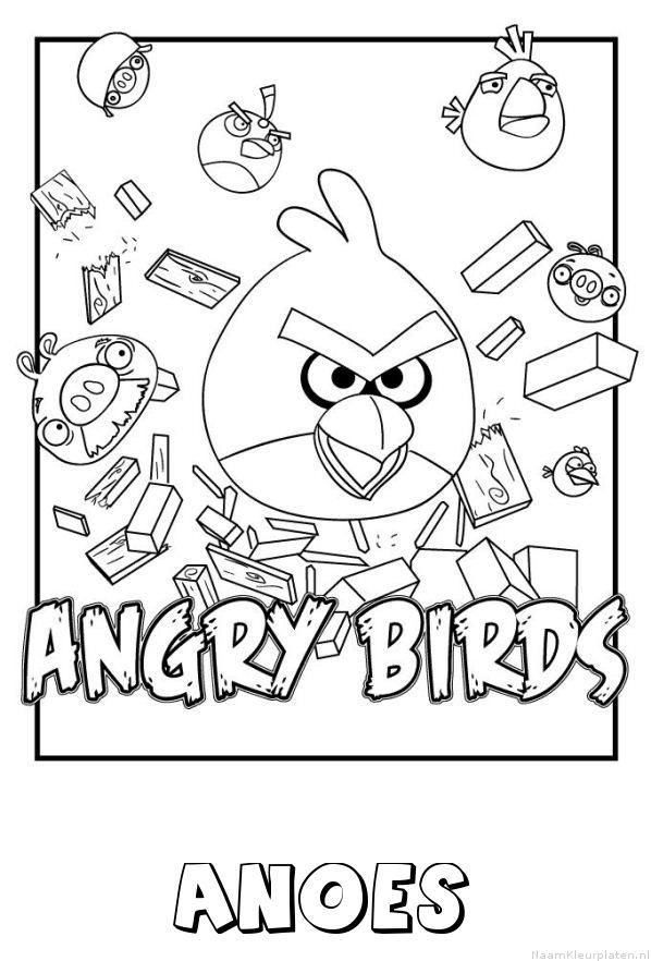 Anoes angry birds kleurplaat