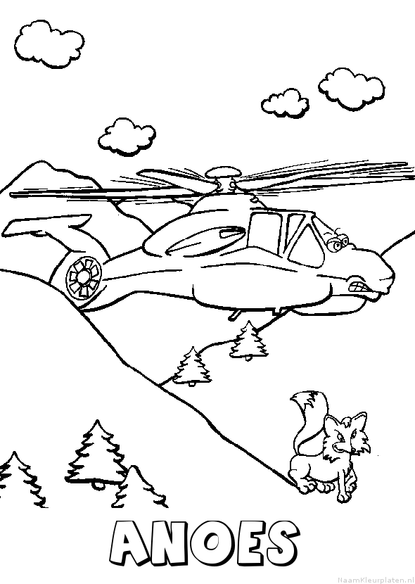 Anoes helikopter kleurplaat