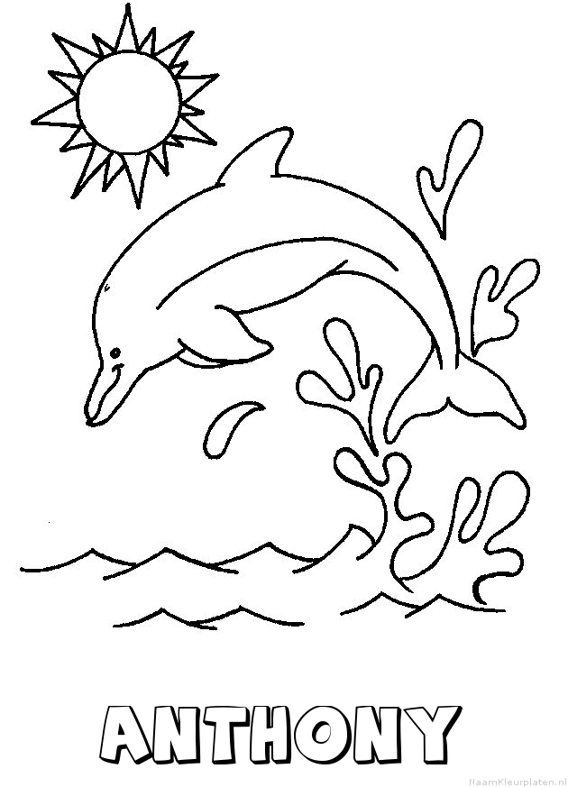Anthony dolfijn kleurplaat
