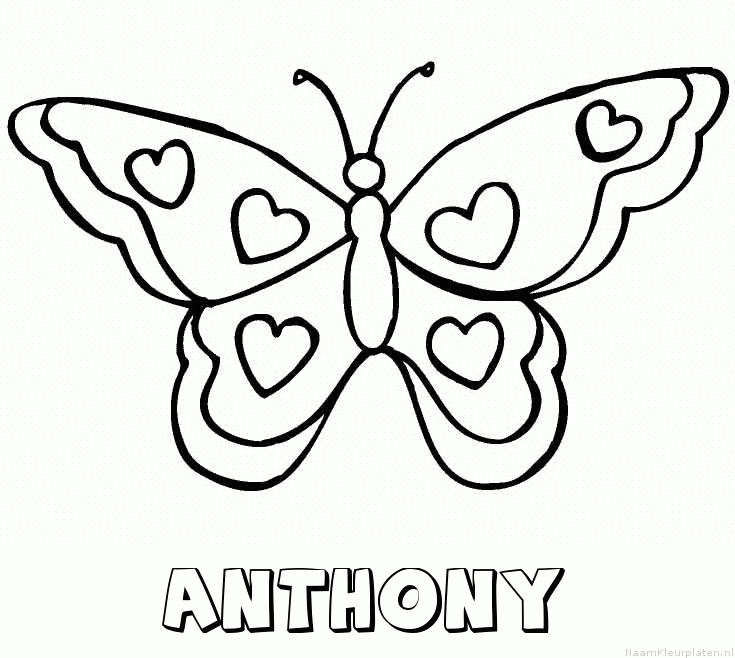 Anthony vlinder hartjes kleurplaat