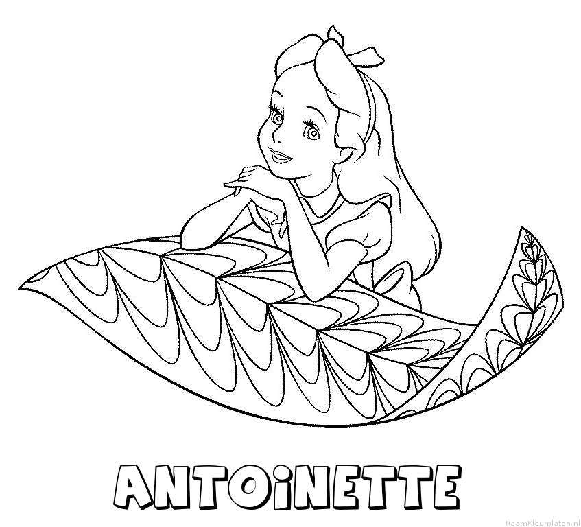 Antoinette alice in wonderland kleurplaat