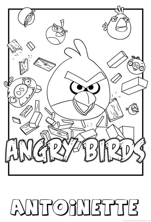 Antoinette angry birds kleurplaat