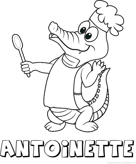 Antoinette krokodil kleurplaat