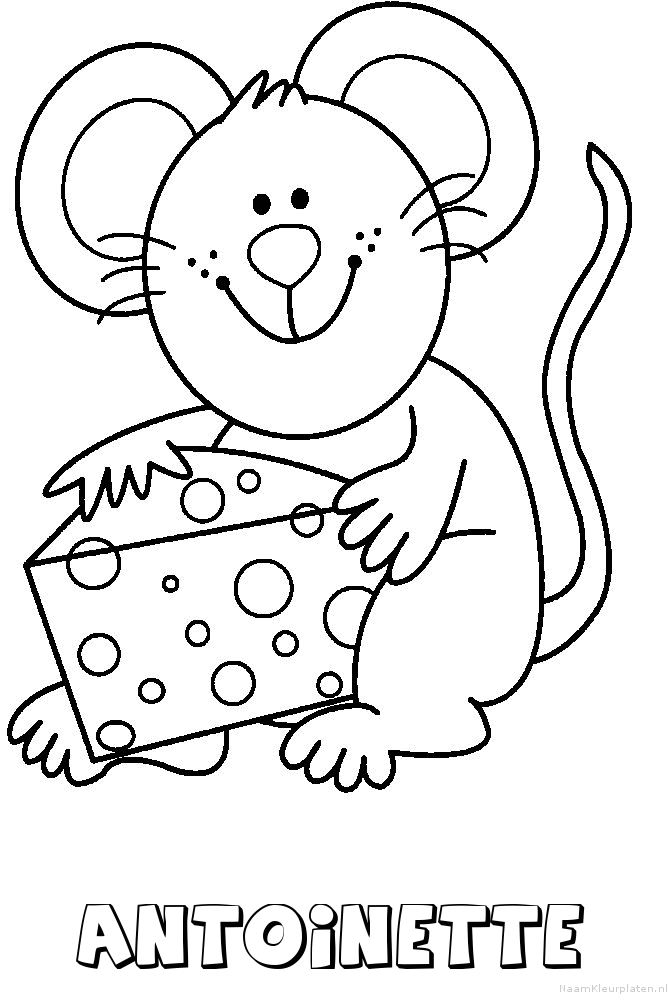Antoinette muis kaas kleurplaat