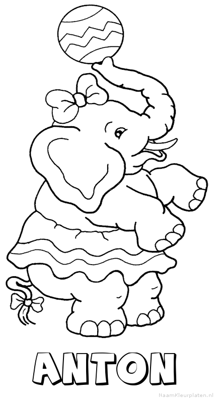 Anton olifant kleurplaat