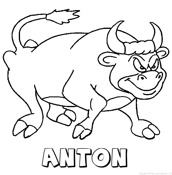 Anton stier kleurplaat