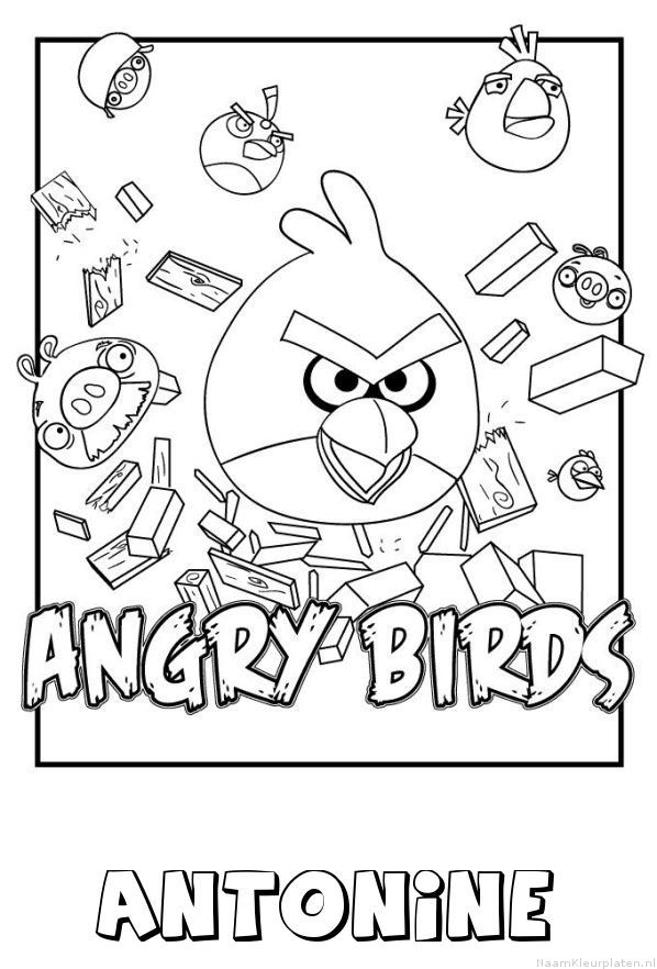 Antonine angry birds kleurplaat