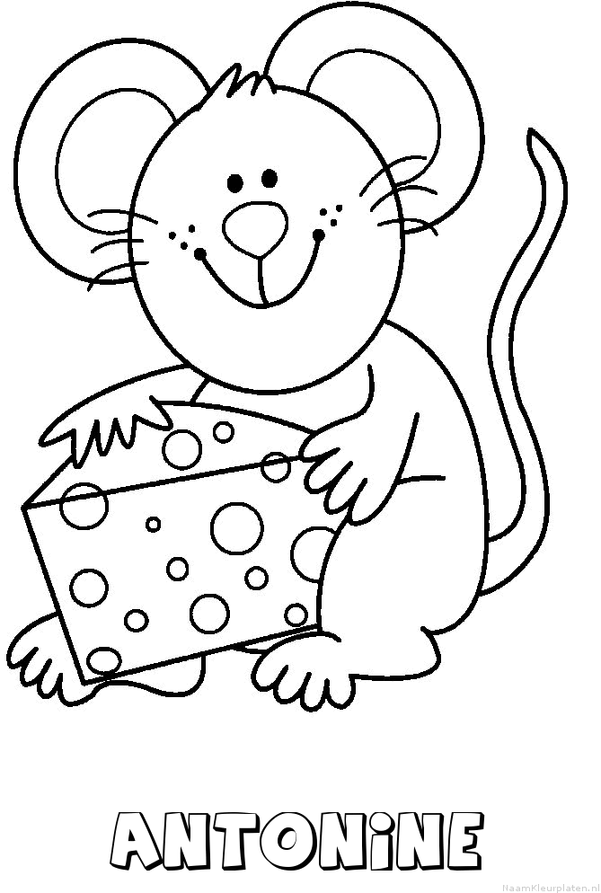 Antonine muis kaas kleurplaat