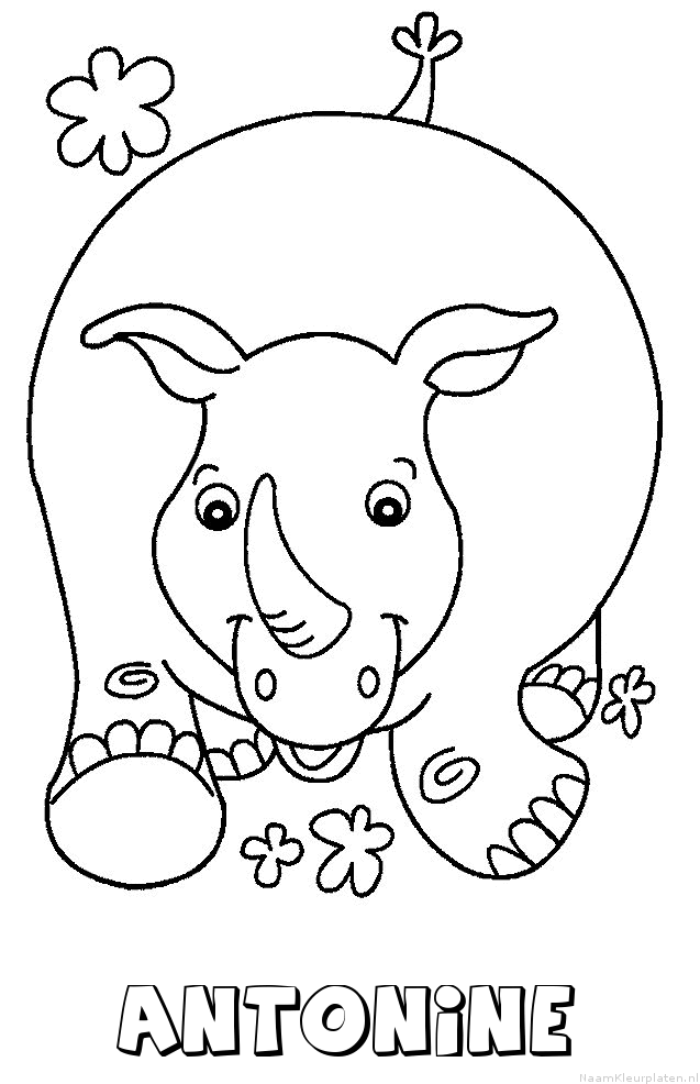 Antonine neushoorn kleurplaat