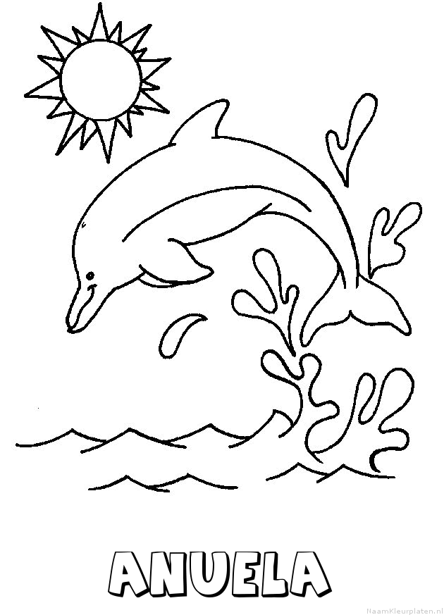 Anuela dolfijn kleurplaat