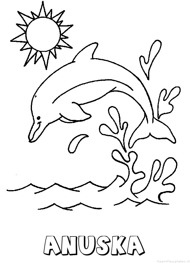Anuska dolfijn kleurplaat