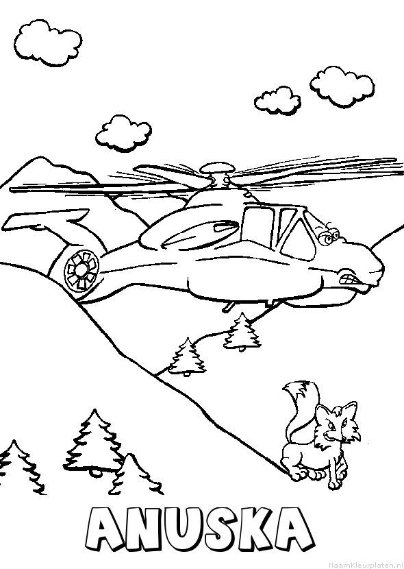 Anuska helikopter kleurplaat