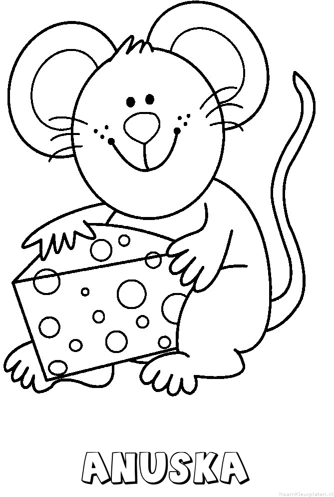 Anuska muis kaas kleurplaat