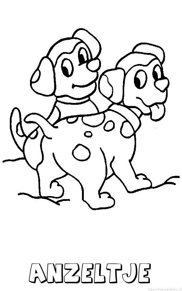 Anzeltje hond puppies kleurplaat