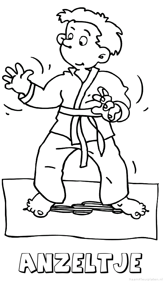 Anzeltje judo kleurplaat