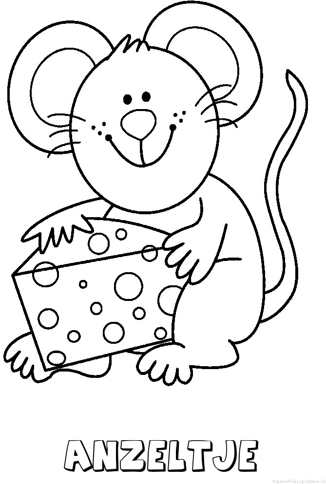 Anzeltje muis kaas kleurplaat