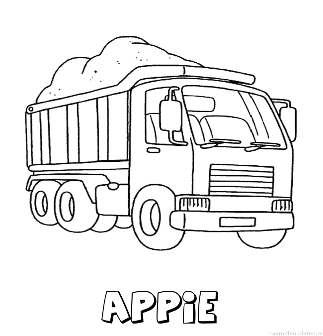 Appie vrachtwagen kleurplaat