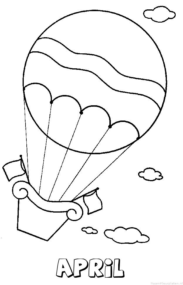 April luchtballon kleurplaat