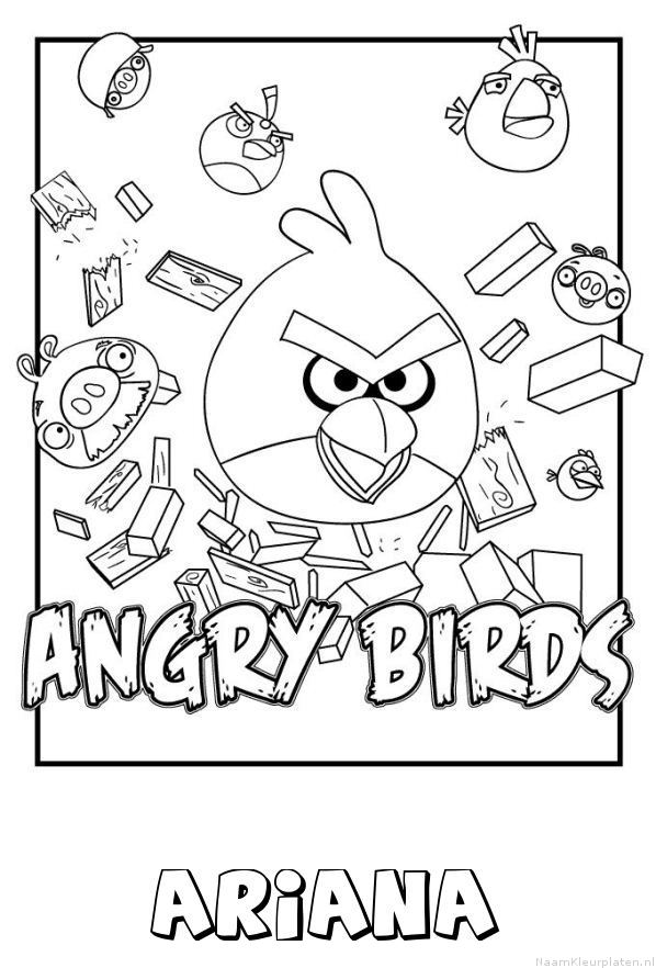 Ariana angry birds kleurplaat