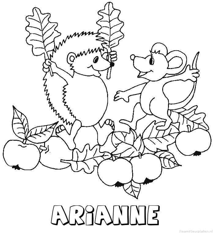 Arianne egel kleurplaat