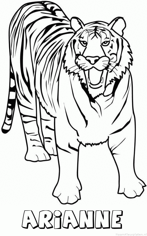 Arianne tijger 2 kleurplaat