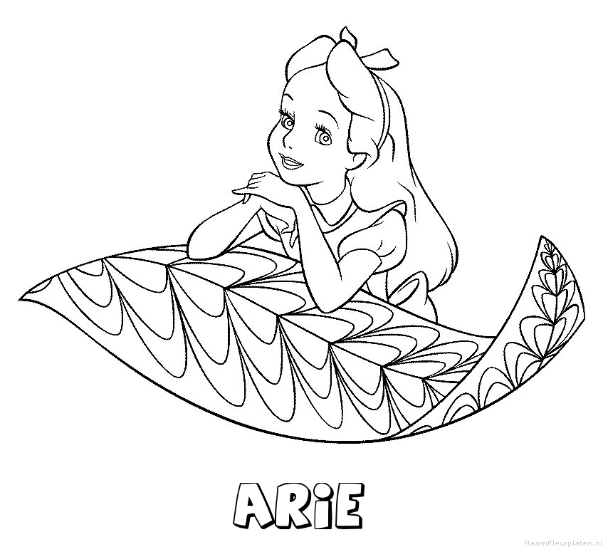 Arie alice in wonderland kleurplaat