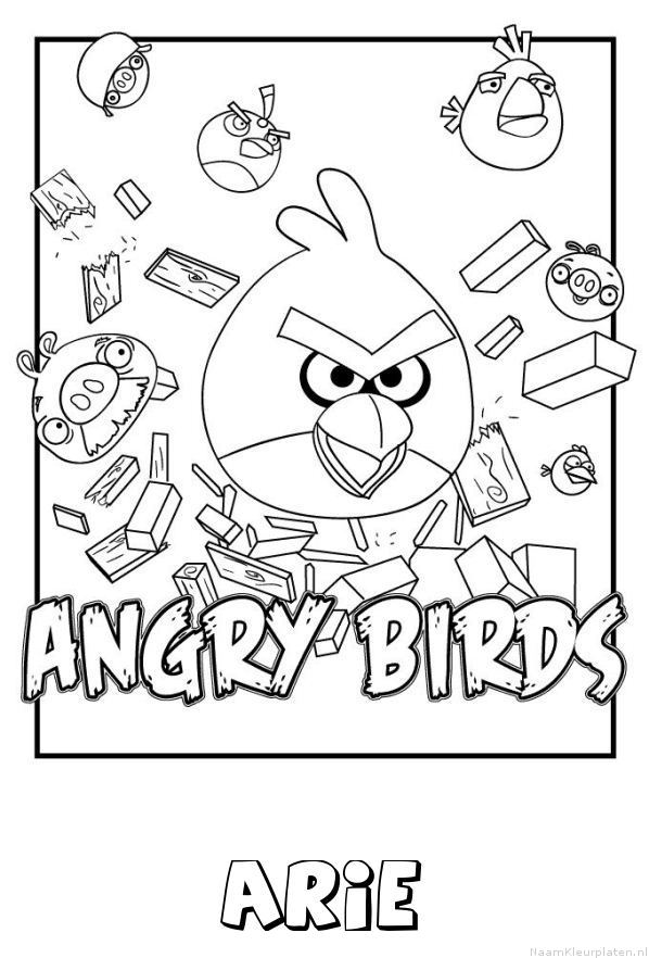 Arie angry birds kleurplaat