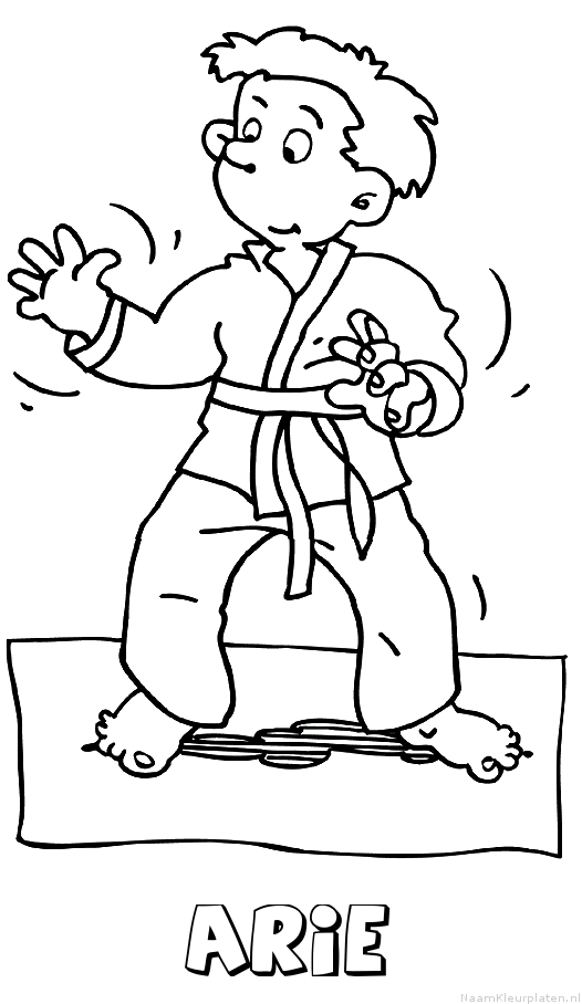 Arie judo kleurplaat
