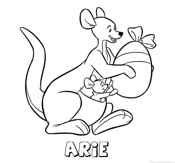 Arie kangoeroe kleurplaat