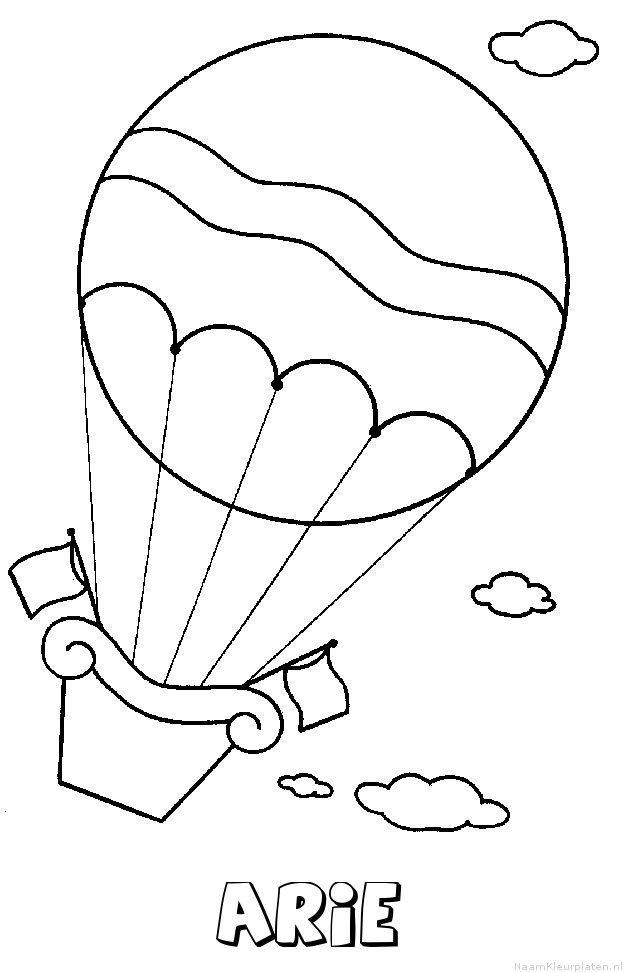 Arie luchtballon kleurplaat