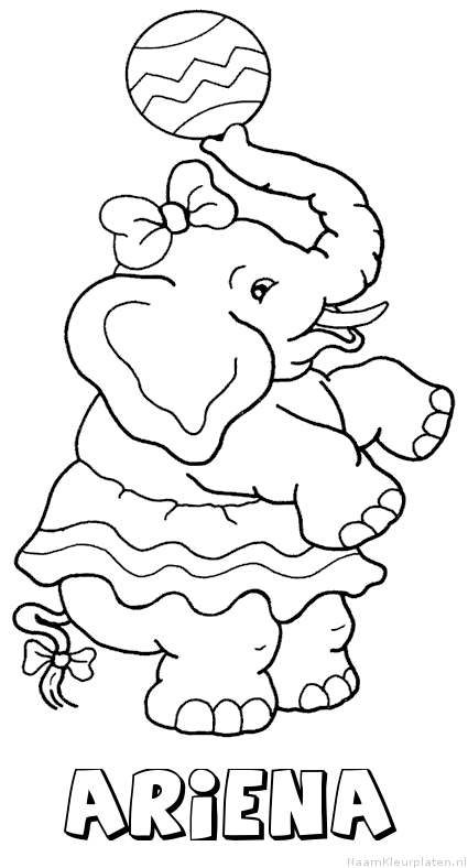 Ariena olifant kleurplaat