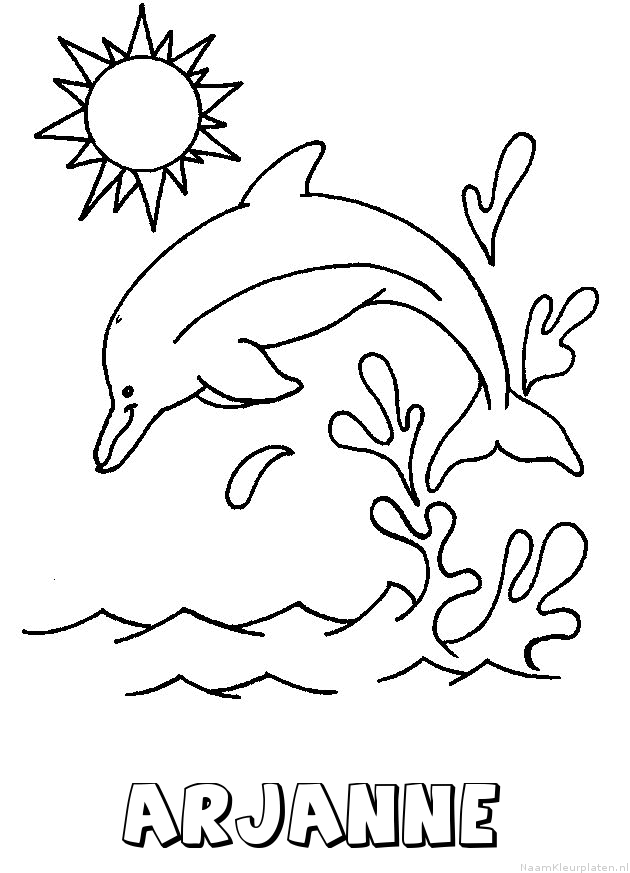 Arjanne dolfijn kleurplaat