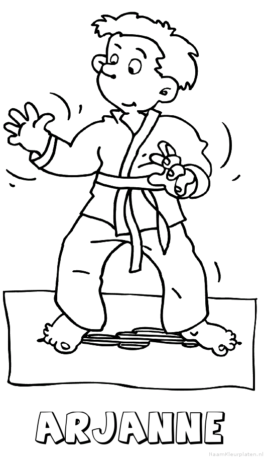 Arjanne judo kleurplaat